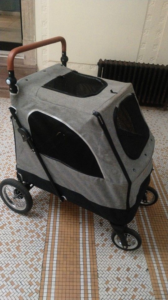 Dog Stroller for Medium Large Dogs - Kenyone Foldable 4 Wheels Pet Stroller