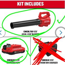 Craftsman V20 Leaf Blower With 20volt Battery, Does Not Come W/ Charger