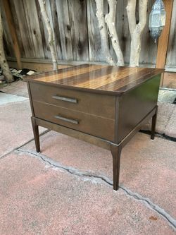 Contemporary Zebra Wood Side Table