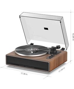 High Fidelity Belt Drive Turntable with Built-in Speakers Vinyl Record Player