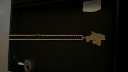 10kt Gold Pendant and rope necklace set 2.5mm 26" with dough boy pendant