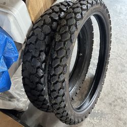 KLR 650 Oem Tires Dunlop Dual Sport Front And Back Only 5 Miles On Them 