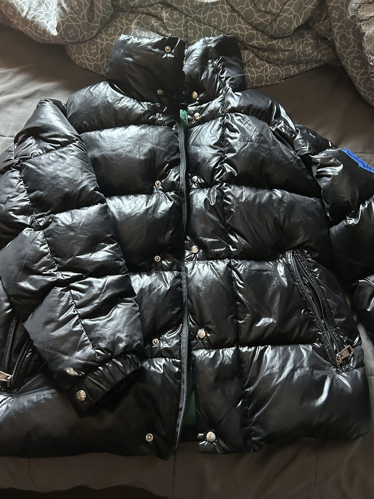 Black/Green Moncler Puffer Jacket