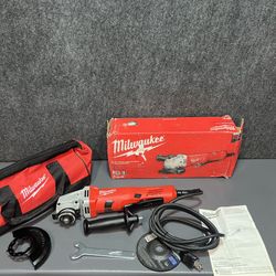 Milwaukee (6142-30) 11 Amp Corded 4-1/2 in. Small Angle Grinder with Lock-On Paddle Switch