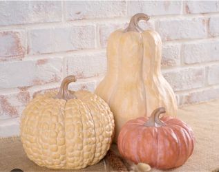 Martha Stewart Set of 3 Indoor/Outdoor Pumpkins