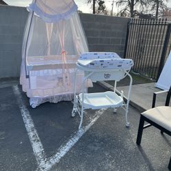 Baby Playpen And Changing Cart