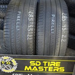 2 USED TIRES 285/45R22 PIRELLI SCORPION w/80% Thread  Both Installed and Balanced $160 ($80 each) 