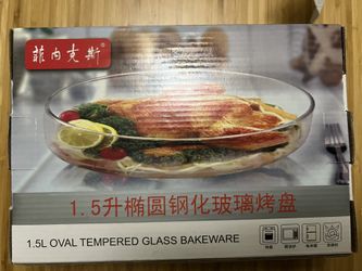 1.5L Oval Tempered Glass Bakeware
