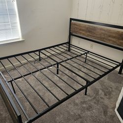 Bed Frame And Twelve Inch Memory Foam Mattress
