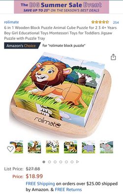 Wooden Block puzzle for toddlers