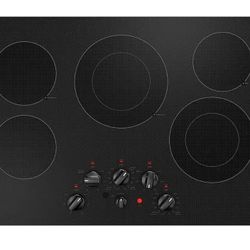GE - 30” Electric Built In Cooktop 5 Burners With 2 Power Boil Dual Ring Elements - Black