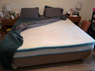 Free king mattress with foundation and frame