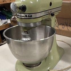 vintage KitchenAid K45 stand mixer in avocado green