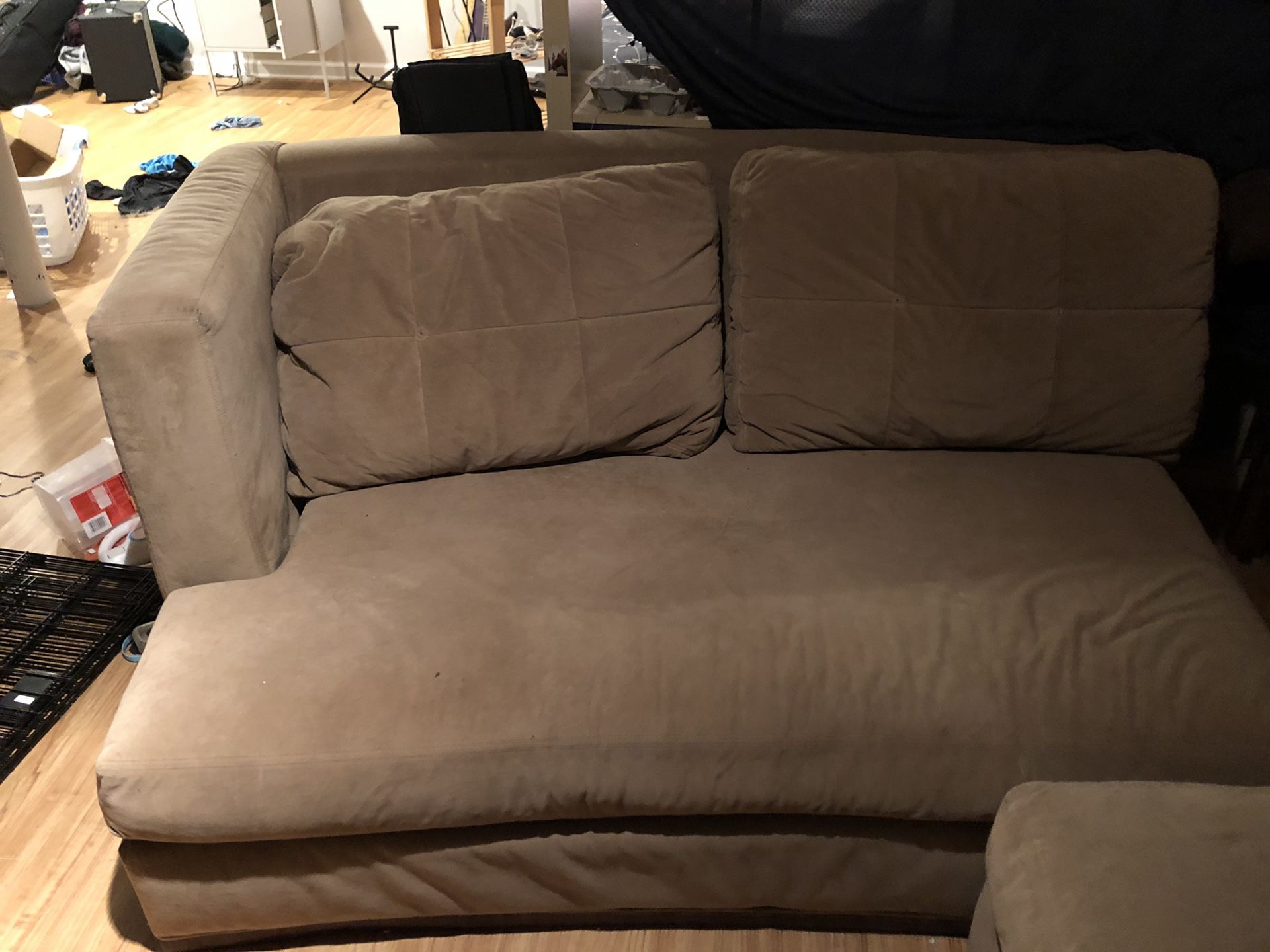 Free 2 piece sofa can hook together as 1 or separated as 2