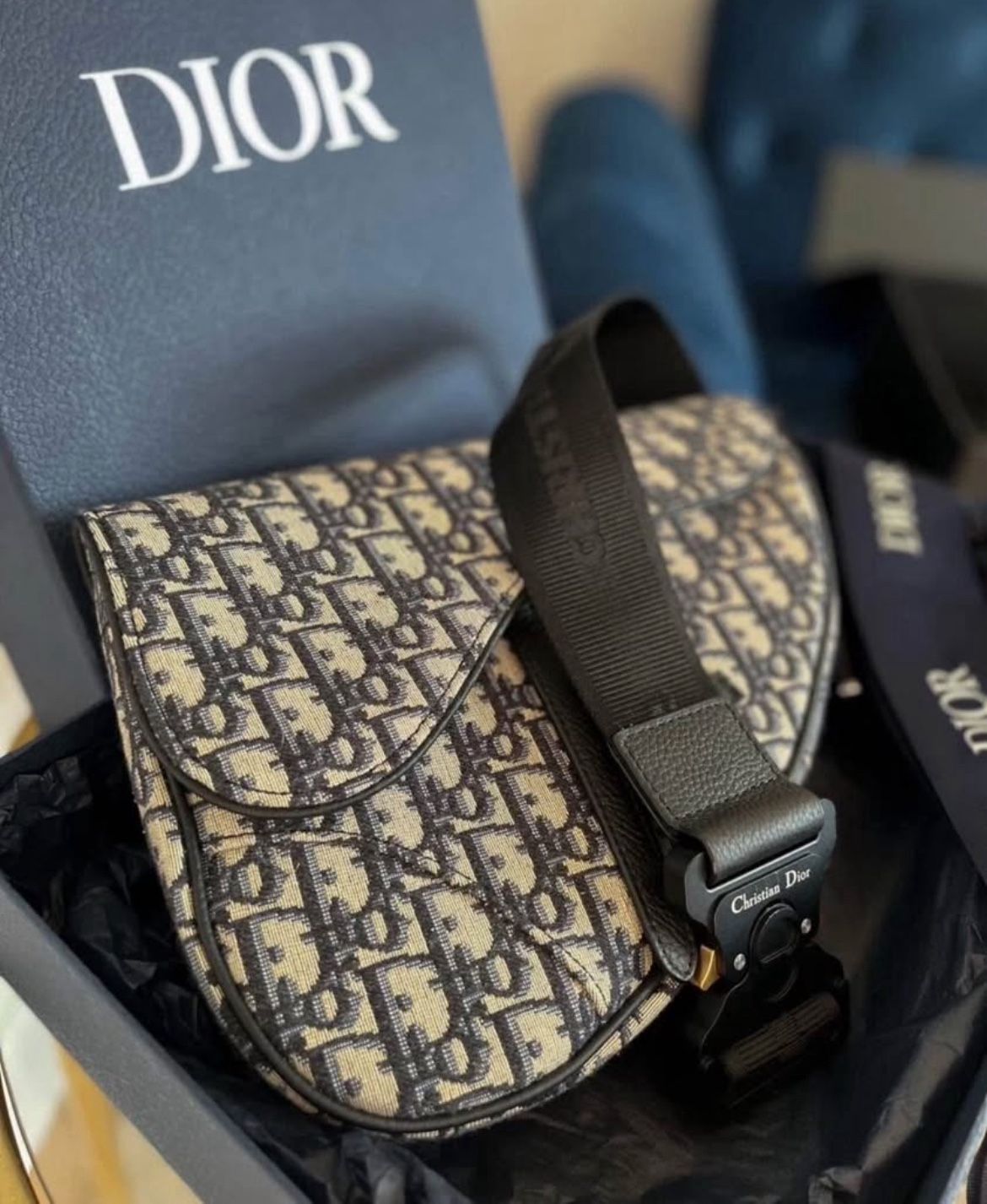 Christian Dior Crossbody Bag - Beige & Black