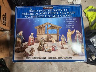 New Kirkland Signature Hand-Painted Nativity 13-Piece Set