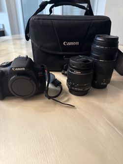 Canon EOS Rebel T3/EOS 1100D camera kit with attachments