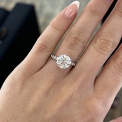 Brand New 3.03 E VS2 Round Lab Grown Diamond Engagement Ring