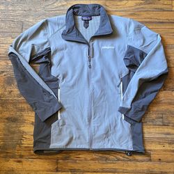 Patagonia Adze Hybrid Jacket Polartec Windbloc Softshell Bone Hiking/ Gray Women's M