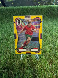 LUIS FIGO 2026 PANINI PRIZM WORLD CUP #372 FLUORESCENT YELLOW WAVE #25/180