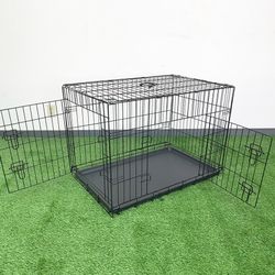 (New) $50 Folding Double Door 36” Medium Size Dog Cage CrateKennel 36x23x25” 