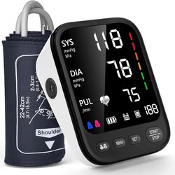 Blood Pressure Machine, Automatic Upper Arm Blood Pressure Monitor with 2x199 readout, 4.5 inch Backlit Large Screen Adjustable Large Cuff 9 to 17 in
