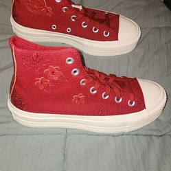 Red Flower Converse