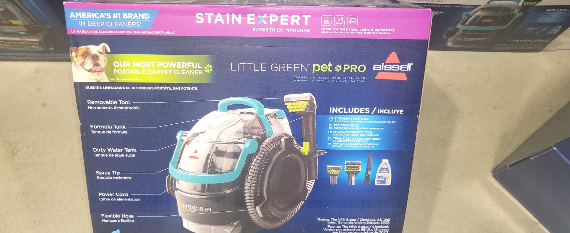 BISSELL POWER PET PRO PORTABLE SPOT CLEANER WITH BRUSH TOOLS