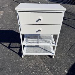 Crafit Gift Wrapping Table Craft Paper Storage Cart with 2 Drawers and Metal Shelves for Craft Room Gift Bags