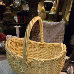 Pretty Yellow Basket With Handle 