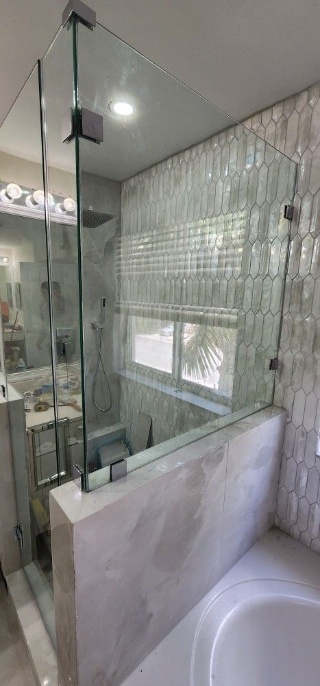 Shower Doors L Angle 3"/8" Thickness Glass