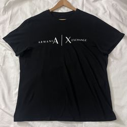 Armani Exchange A|X Logo T-Shirt Black Men’s Size Large Regular Fit
