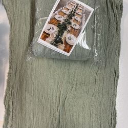 Gauze Table  Runners Sage Green And Dusty Blue