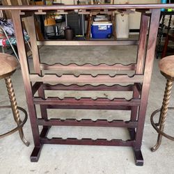 Bar Table Wine Rack Bar Stools Not Included