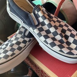 Checkered Vans Blue
