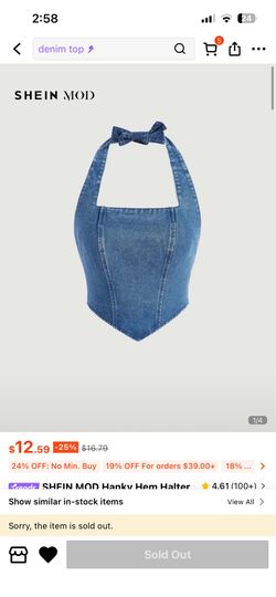 Denim halter top