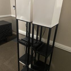 Floor Lamps (set Of 2) With USB And Drawer 