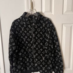 Louis Vuitton Black Monogram Jacquard Fleece Jacket