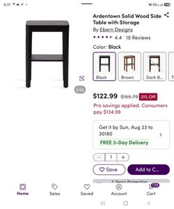Ebern Designs Ardentown Solid Wood Side Table