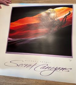 Michael Fatali signed print “Secret Canyons” landscape desert realism. Unframed