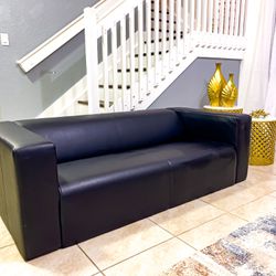 Modern Leather Black Couch
