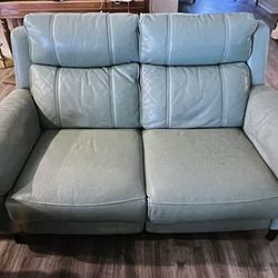 Electric Recliner Sofa - Mint Green - Leather 2021