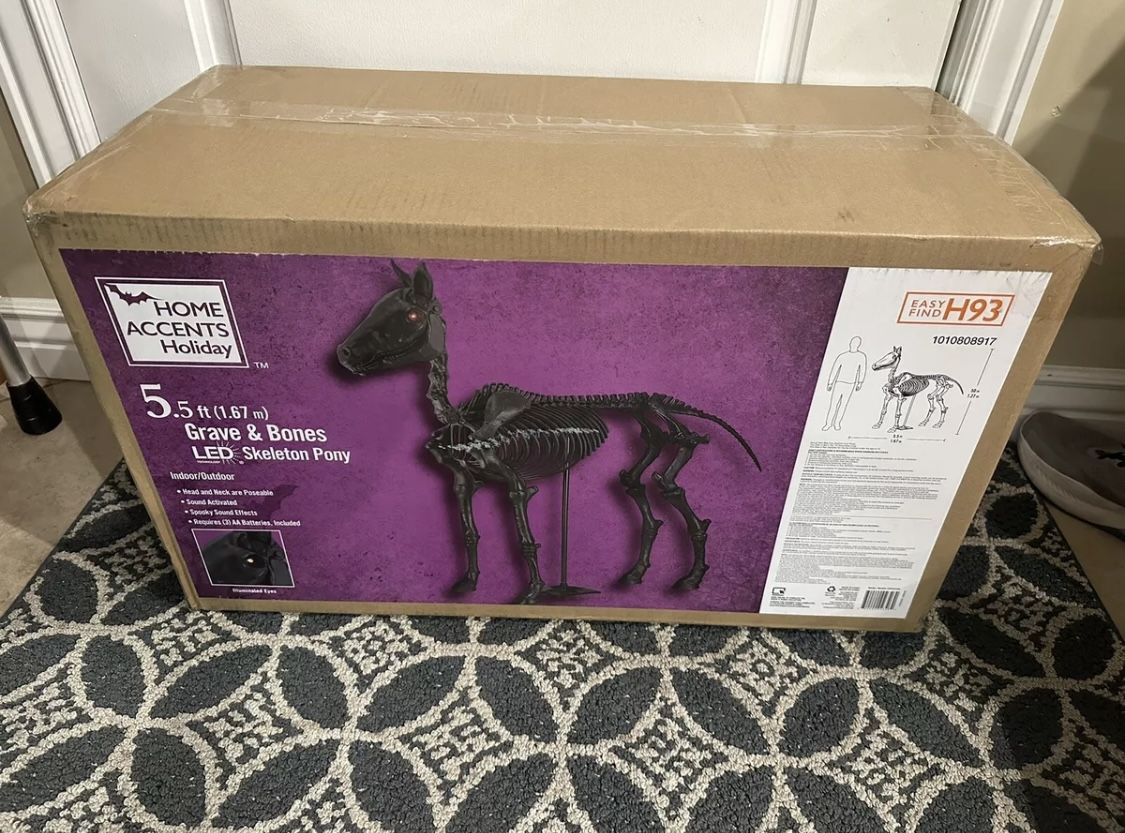 5.5 ft LED Skeleton Pony Halloween Home Depot Horse Home Accents