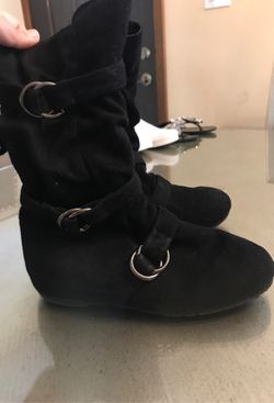 girls black boots size 3