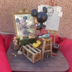 Disney Parks Self Portrait Mickey Mouse and Walt Disney Figurine