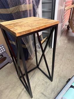 Modern Wood & Metal Accent Side Table