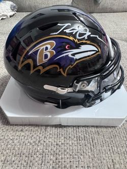 Terrell Suggs Signed Ravens Riddell MIDI SpeedFlex Replica Helmet - Beckett Coa