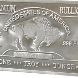 Titanium Bar  - 1 oz One Troy Ounce .999 Pure Bullion Bar 