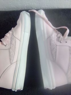Pink & white Vans