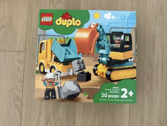 Duplo Lego Truck And Tracked Excavator